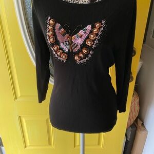 Gorgeous black rayon nylon stretchy top